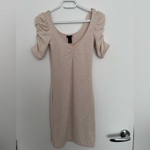 H&M dress beige sparkly size XS